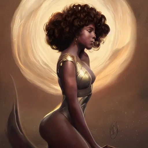 Prompt: sza as a princess of saturn, profile photo, cinematic, intricate, elegant, highly detailed, digital painting, trending on artstation, concept art, smooth, sharp focus, illustration, art by frank frazetta, william mortensen, arny freytag