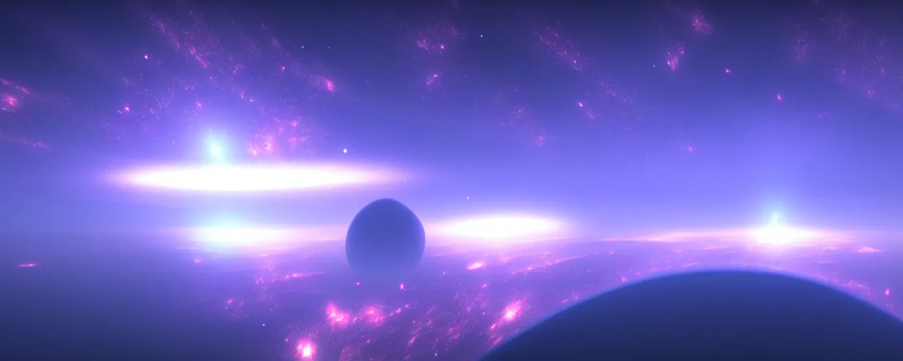 Image similar to minimalist cinematic scifi render of space, nebula, homeworld skies, volumetric lighting, 4 k, 8 k, hd