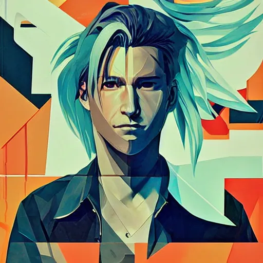 Prompt: Sephiroth Profile Picture by Sachin Teng, asymmetrical, Organic Painting , Matte Painting, geometric shapes, hard edges, graffiti, street art, 300 dpi :2 by Sachin Teng:4