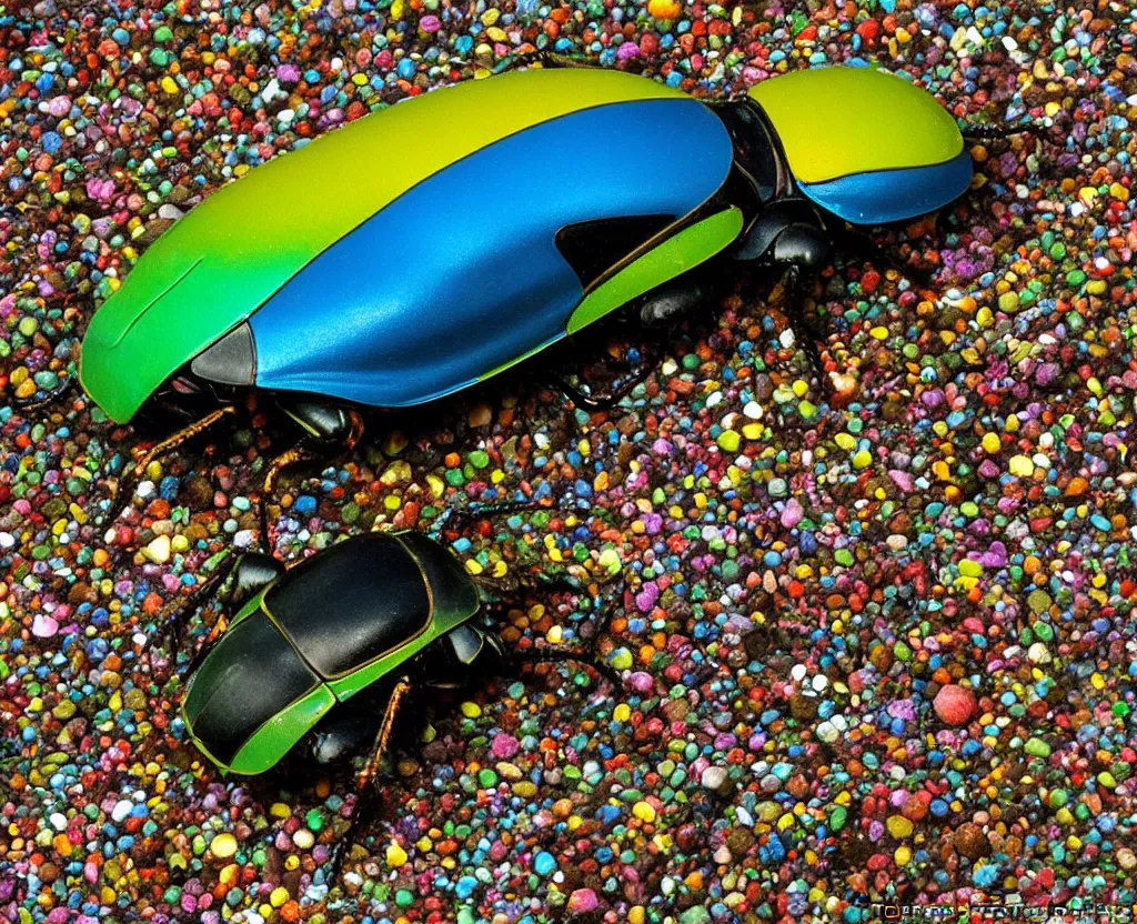 Prompt: a colorful beetle by thomas rousset