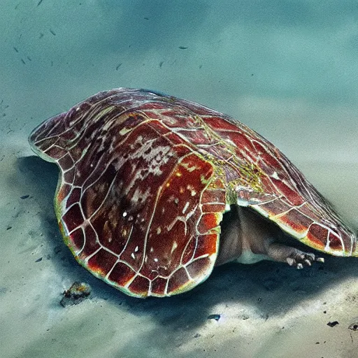 Image similar to macrochelys temminckii by greg rutkowski