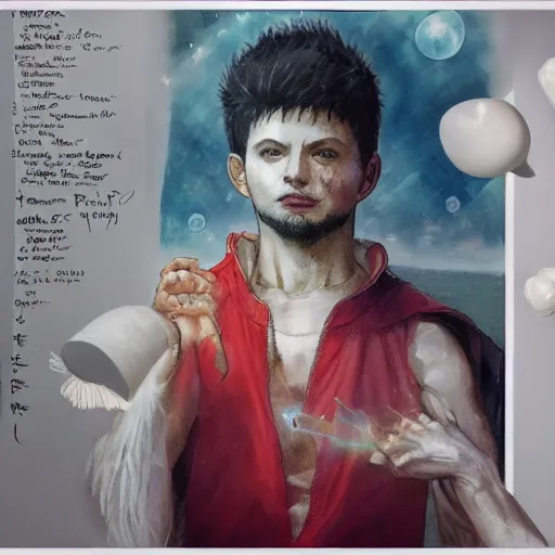 Image similar to HermesPunk Mercury The God Killua Zoldyck Portrait Ears Eyes Face with reflective Mask wearing Hawaiian Vest Bastien Lecouffe-Deharme Romain Trystram Jordan Grimmer Ilya Repin C. M. Kosemen All Tomorrows Youtube Video tombow staedtler anime hunterxhunter