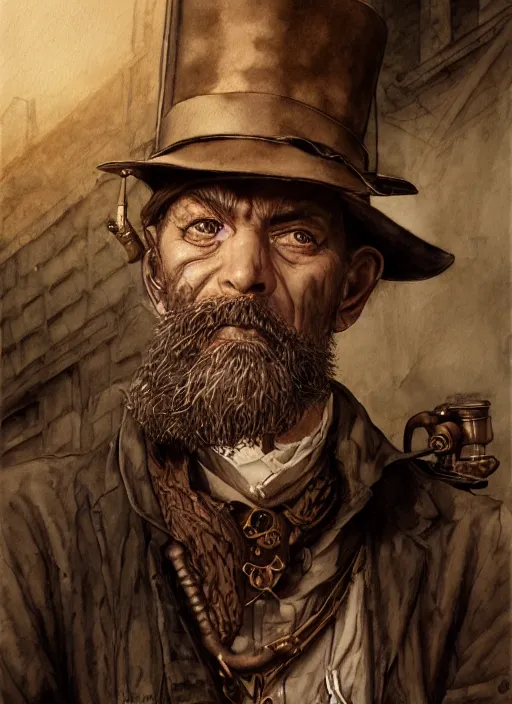 Image similar to portrait, Steampunk Amish, watercolor, dramatic lighting, cinematic, establishing shot, extremly high detail, foto realistic, cinematic lighting, pen and ink, intricate line drawings, by Yoshitaka Amano, Ruan Jia, Kentaro Miura, Artgerm, post processed, concept art, artstation, matte painting, style by eddie mendoza, raphael lacoste, alex ross