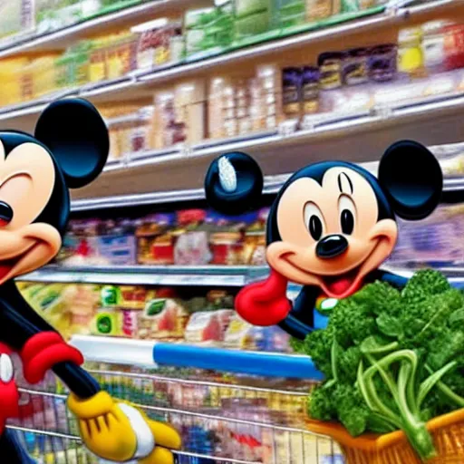 Image similar to mickey mousing stealing from a grocery store