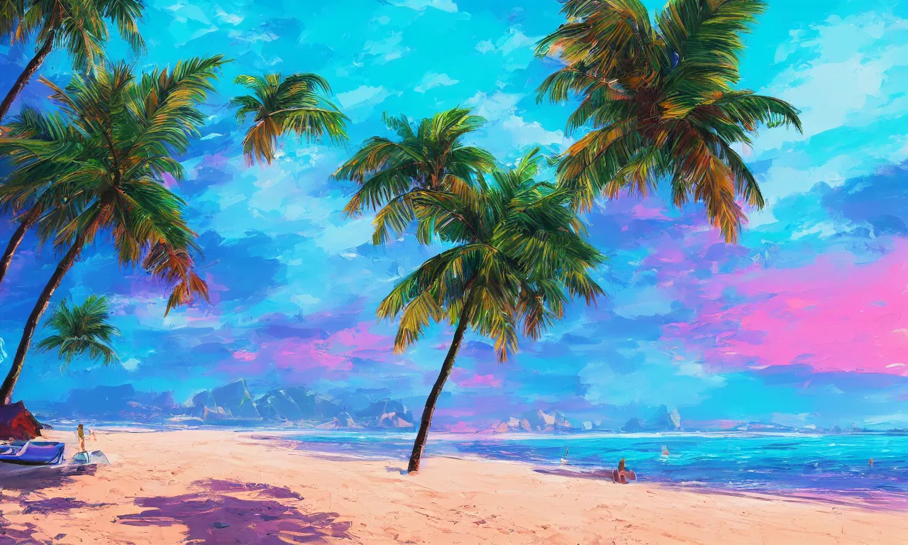 Image similar to paradise beach by alena aenami artworks in 4 k