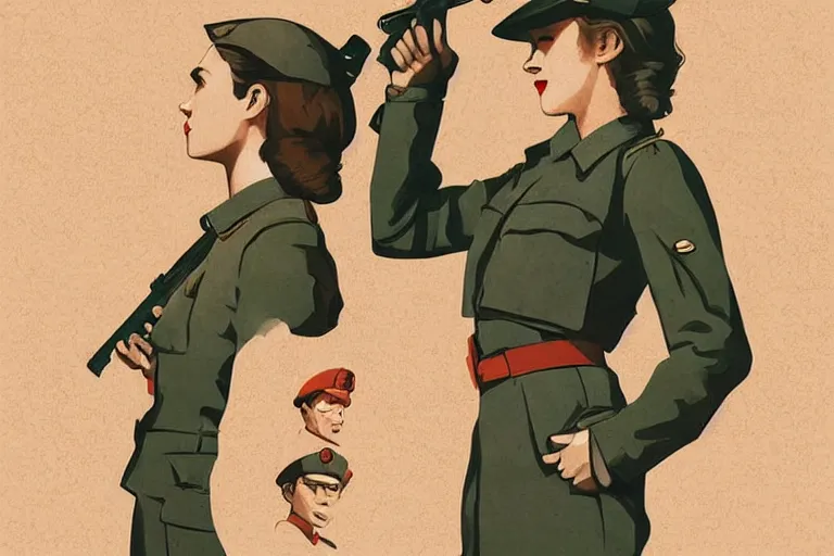 Image similar to communist Propaganda poster Emma Watson in WW2 uniform in the style of disco elysium by moebius and atey ghailan by james gurney by vermeer by George Stubbs full body full body full body full body trending on artstation vector art vector art vector art vector art inspirational