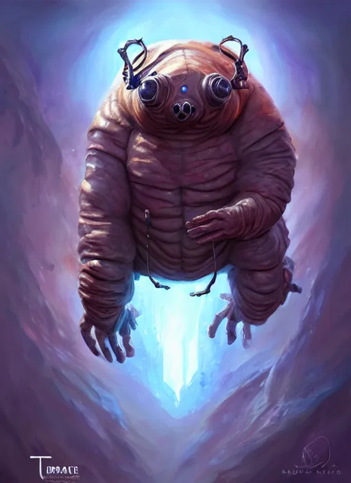 Image similar to a _ fantasy _ style _ portrait _ painting _ of a tardigrade, rpg dnd oil _ painting _ unreal _ 5 _ daz. _ rpg _ portrait _ extremely _ detailed _ artgerm _ greg _ rutkowski _ greg