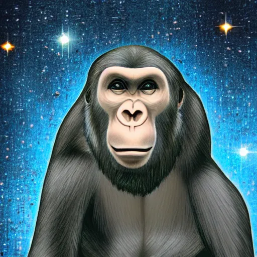 Image similar to bored ape nft with crystals