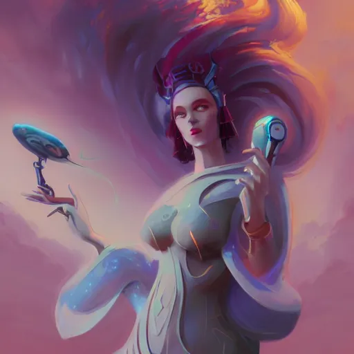 Image similar to the goddess of technology by pete mohrbacher and artgerm and loish and wlop, digital art, 4K UHD image