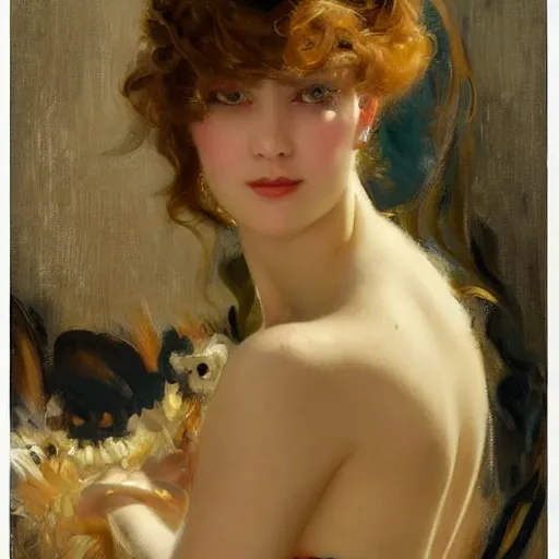 Prompt: a high fashion studio portrait showing effects of social media on teenage girls, painting by gaston bussiere, craig mullins, j. c. leyendecker, dior campaign