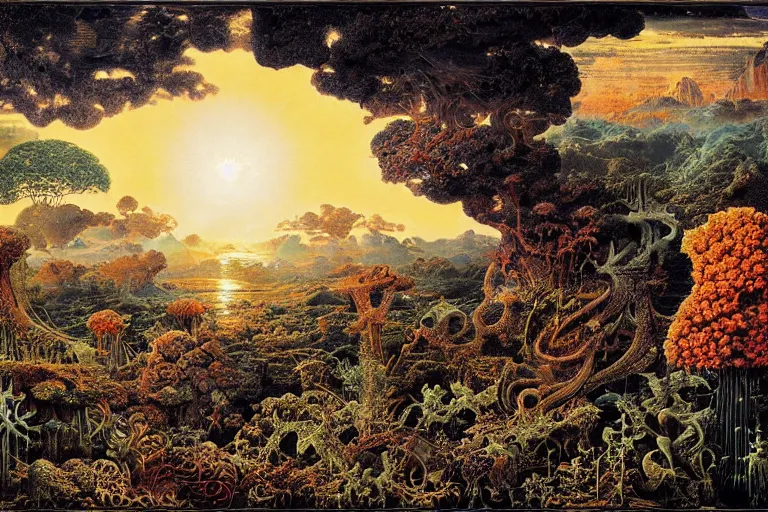 Image similar to landscape by ernst haeckel, david a. hardy, oyama kojima, phil koch, annie leibovitz, benoit mandelbrot, dan mumford, bruce pennington, mimmo rotella