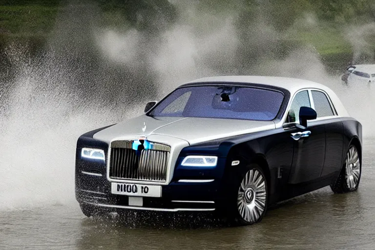 Image similar to stoned teenagers decided to drown Rolls-Royce