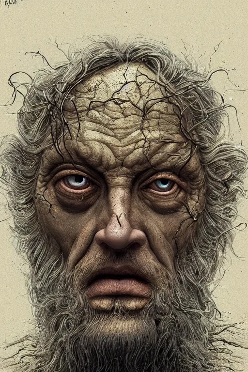 Image similar to beautiful portrait of the thing of the swamp by alan moore, intricate, dystopian, biopunk, extremely detailed, digital painting, sculpted in zbrush, artstation, concept art, smooth, sharp focus, illustration, chiaroscuro, soft lighting, golden ratio, rule of thirds, fibonacci, incredible art by Stanley Artgerm Lau and Greg Rutkowski, composition by mike mignola and Simon Stalenhag,