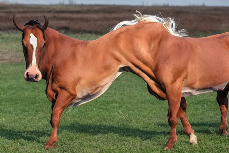 Image similar to half horse, half bull