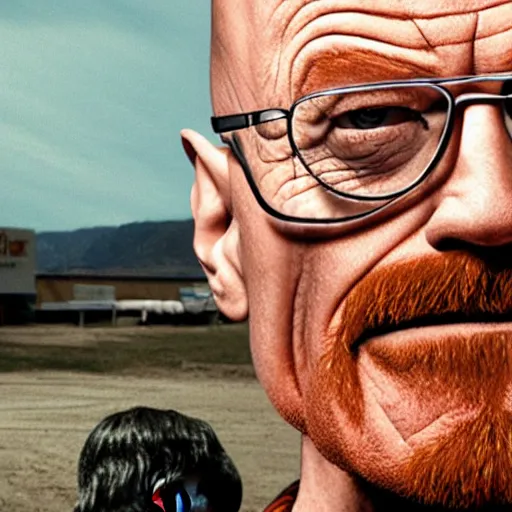 Image similar to walter white robbing a burger king