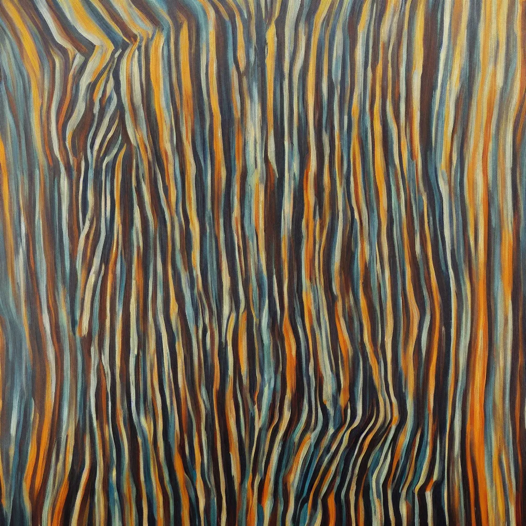 Image similar to oil painting, stripes on canvas, trending on artstation