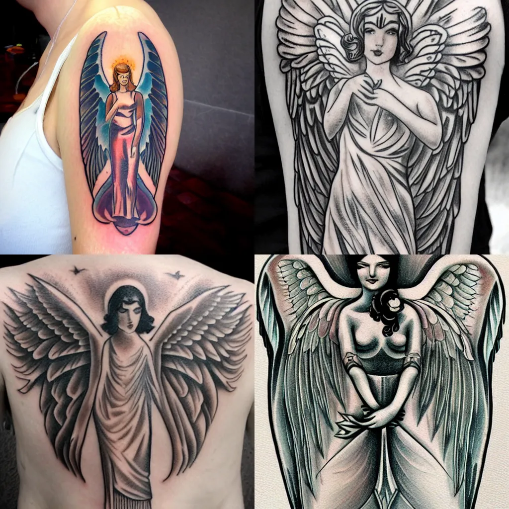 An looking to get an angel tattoo as a symbol of my mother who will  probably be gone in the next 5-7 years, thinking of something like this  about 7x7 cm in