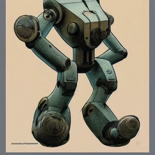 Image similar to Mœbius (((((((((((giant retro human shaped robot))))))))))) . muted colors. by Jean-Baptiste Monge !!!!!!!!!!!!!!!!!!!!!!!!!!!!!!!!!!!!!!!!