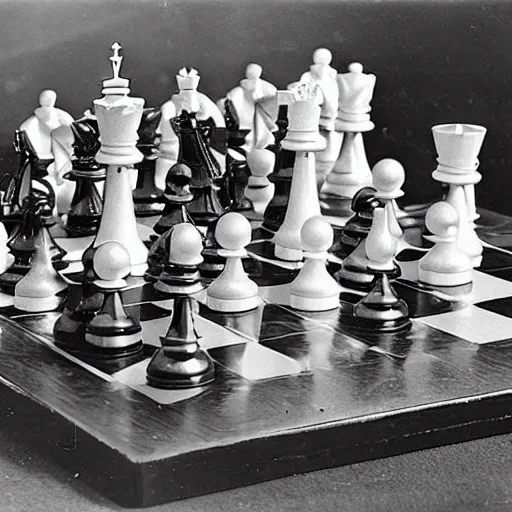 Image similar to an artificial intelligence chess machine, 1914