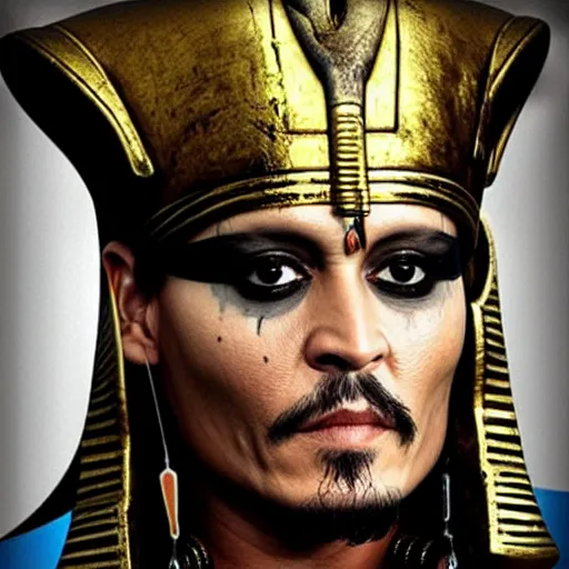 Image similar to johnny depp as osiris the ancient egyptian god