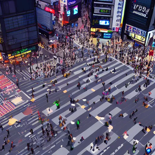 Image similar to the shibuya crossing, anime fantasy illustration by tomoyuki yamasaki, kyoto studio, madhouse, ufotable, square enix, cinematic lighting, trending on artstation