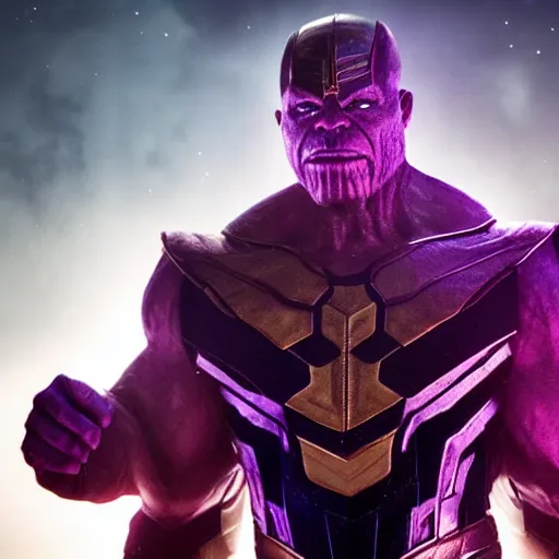 Prompt: lil wayne as thanos, movie still, cinematic lighting