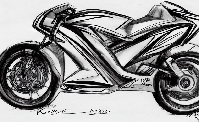 PUSHING MOTORCYCLE WITH THE FRONT WHEEL - SPEED DRAWING #RENATOGARCIA 