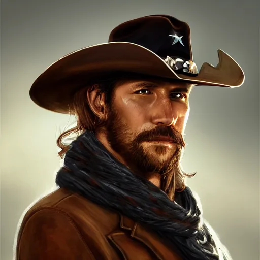 Prompt: a portrait of an eagle with a cowboy hat on with an American flag scarf, D&D, sci-fi, elegant, hopeful, muscular, highly detailed, digital painting, artstation, concept art, smooth, sharp focus, illustration