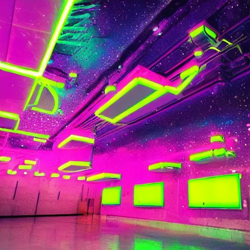 Prompt: Neon Ooze aesthetic, Liminal space in outer space