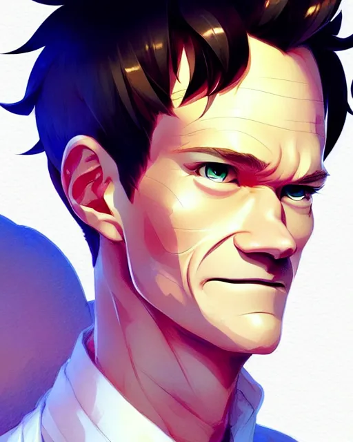 Image similar to neil patrick harris, portrait shinkai makoto studio ghibli studio key hideaki anno sakimichan stanley artgerm lau rossdraws james jean marc simonetti elegant highly detailed digital painting artstation pixiv