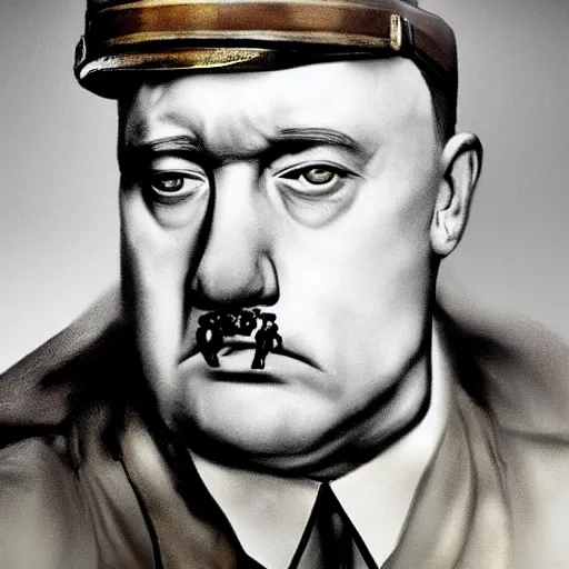 Prompt: hitler shot in head by seth rogen photorealistic