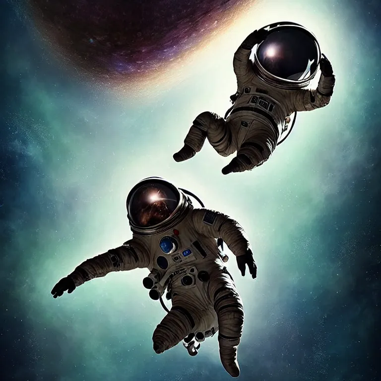 Prompt: epic professional digital art of terrified astronaut in spacesuit plummeting out of space, painted,, horror, leesha hannigan, wayne haag, reyna rochin, ignacio fernandez rios, mark ryden, iris van herpen, best on artstation, best on cgsociety, epic, stunning, gorgeous, much wow, cinematic, masterpiece