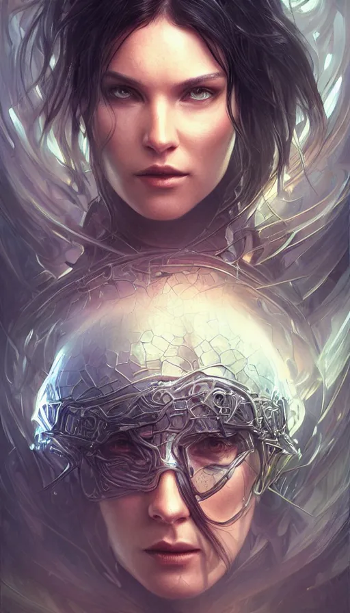 Image similar to furious gorgeous woman, lord of the rings, cyberpunk, posessed, matrix, fibonacci, sweat drops, insane, intricate, highly detailed, digital painting, artstation, concept art, smooth, sharp focus, illustration, Unreal Engine 5, 8K, art by artgerm and greg rutkowski and alphonse mucha