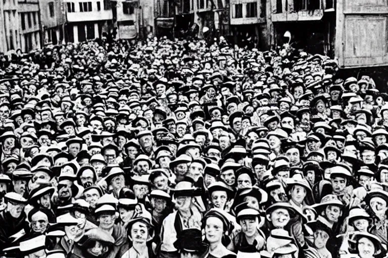 Prompt: Where's Waldo in 1940s france