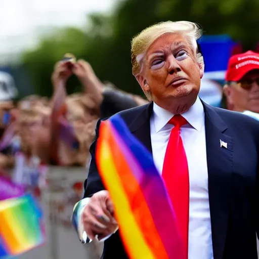 Image similar to donald trump at the pride festival