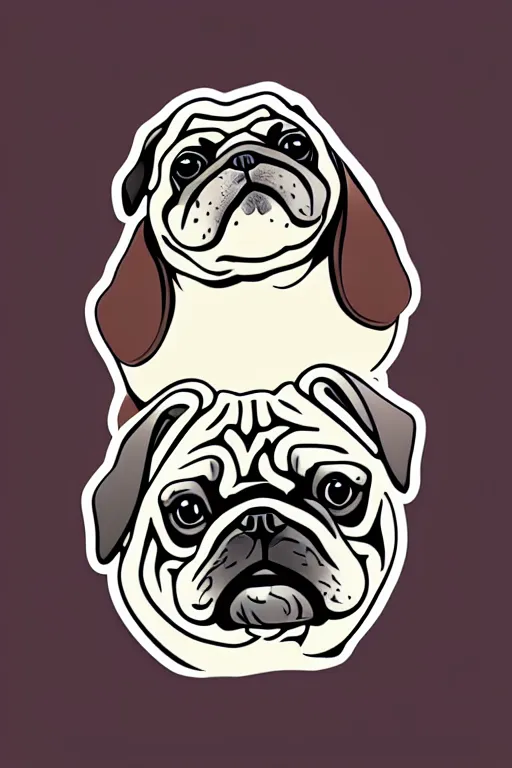 Image similar to Portrait of a big chungus pug, sticker, colorful, illustration, highly detailed, simple, smooth and clean vector curves, no jagged lines, vector art, smooth