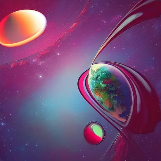 Image similar to a jewel and ruby jewel, 8k resolution digital illustration by beeple and michael whelan, trending on trending on artstation My head got replaced with Saturn, my mom is going to be so mad, by john