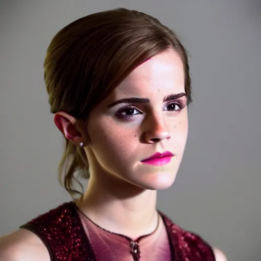 Image similar to emma watson as lord voldemort, no nose