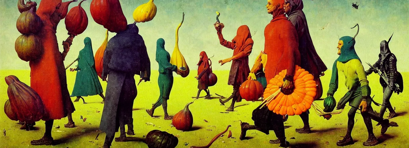 Image similar to full - body surreal colorful gourd rpg character concept art anatomy, action pose, very coherent and colorful high contrast masterpiece by norman rockwell franz sedlacek hieronymus bosch dean ellis simon stalenhag rene magritte gediminas pranckevicius, dark shadows, sunny day, hard lighting, reference sheet white! background