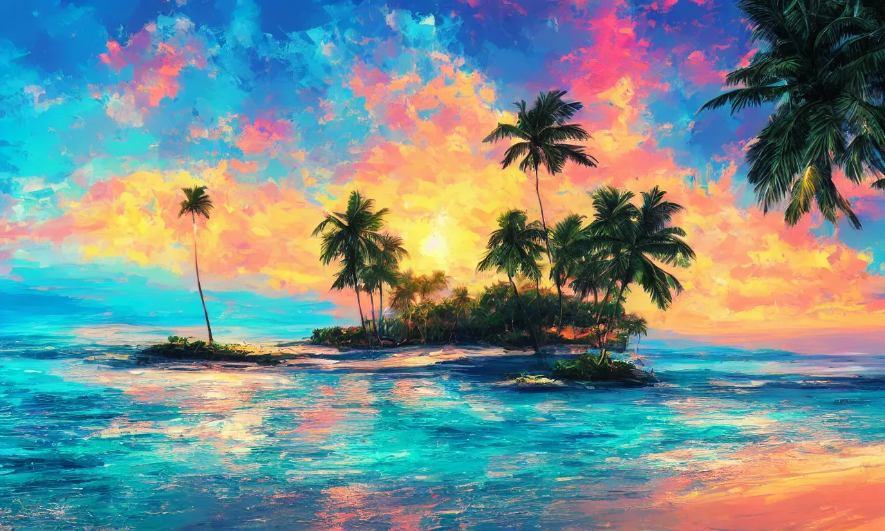 Image similar to paradise beach by alena aenami artworks in 4 k