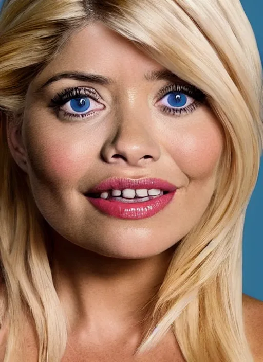 Image similar to holly Willoughby with the physique of a body builder, symmetrical facial features, hyper realistic, ultra detailed, cinematic, dynamic lighting, photorealistic, refined, intricate, digital art, digital painting, masterpiece, 8k