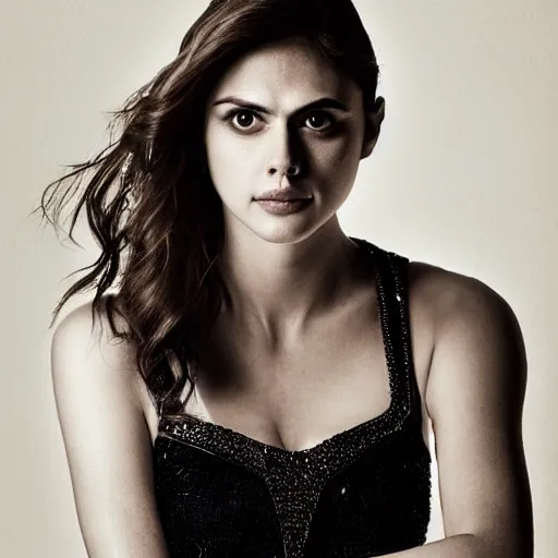 Image similar to portrait of alexandra daddario and gal gadot hybrid by mario testino, headshot, detailed, award winning, sony a 7 r