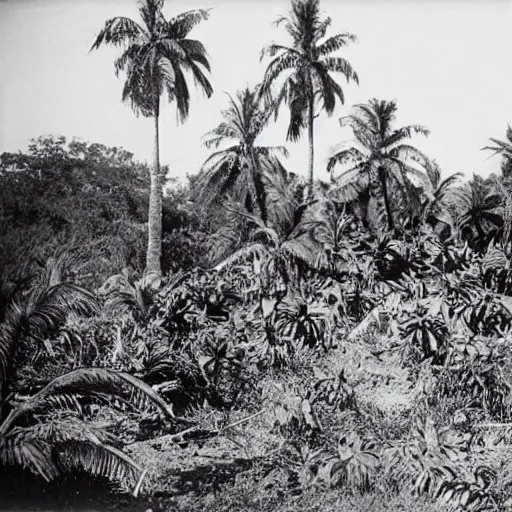 Image similar to lost film footage of a sacred artifact in the middle of the ( ( ( ( ( ( ( ( ( tropical jungle ) ) ) ) ) ) ) ) ) / ethnographic object / sacred / film still / cinematic / enhanced / 1 9 0 0 s / black and white / grain