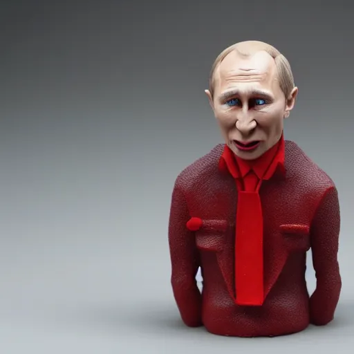 Prompt: plasticine sculpture of a Putin as a devil