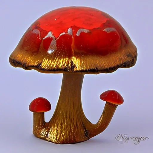 Prompt: an ornate mushroom piece by jay strongwater