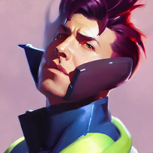 Image similar to Greg Manchess portrait painting of Gambit as Overwatch character, medium shot, asymmetrical, profile picture, Organic Painting, sunny day, Matte Painting, bold shapes, hard edges, street art, trending on artstation, by Huang Guangjian and Gil Elvgren and Sachin Teng