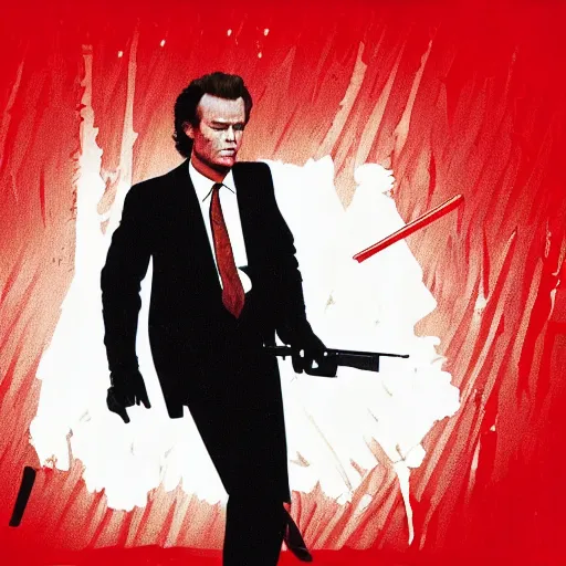 Image similar to dirty harry in the red room in twin peaks