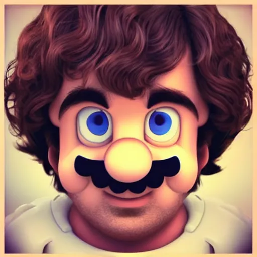 Prompt: “ headshot of peter dinklage as mario from super mario bros. ”