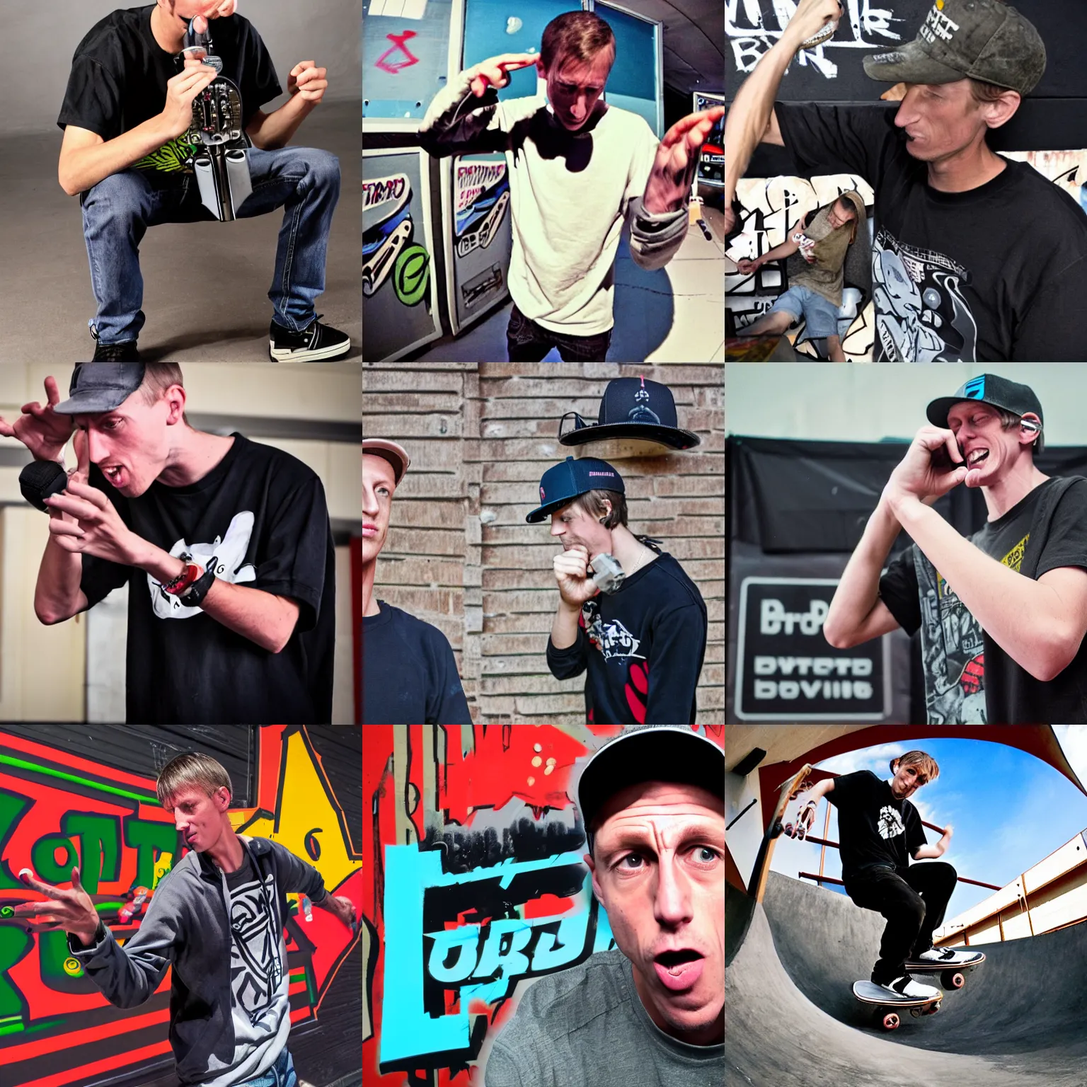 Prompt: tony hawk pro beatboxer