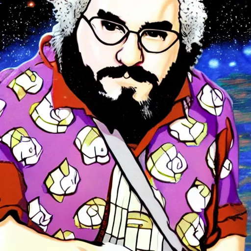 Image similar to jerry garcia anime